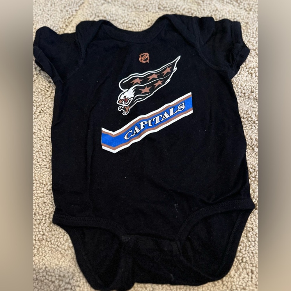 Capitals Black Baby Bodysuit
